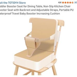 Tan and Cream Toddler Booster Seat